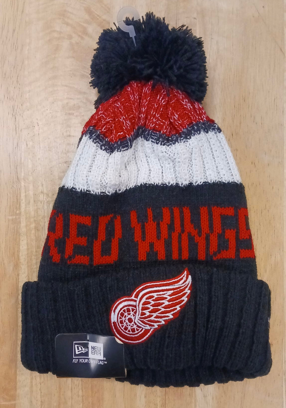 Detroit Red Wings NHL New Era winter Hat with Pom
