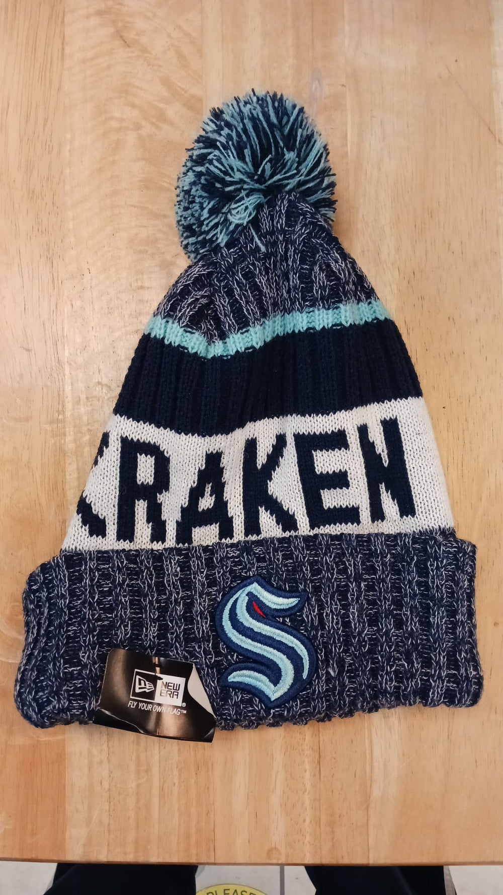Seattle Kraken NHL New Era winter Hat with Pom
