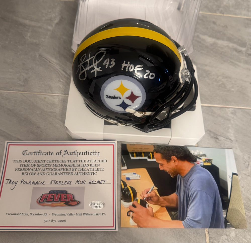 Troy Polamalu Pittsburgh Steelers Autographed Mini Helmet