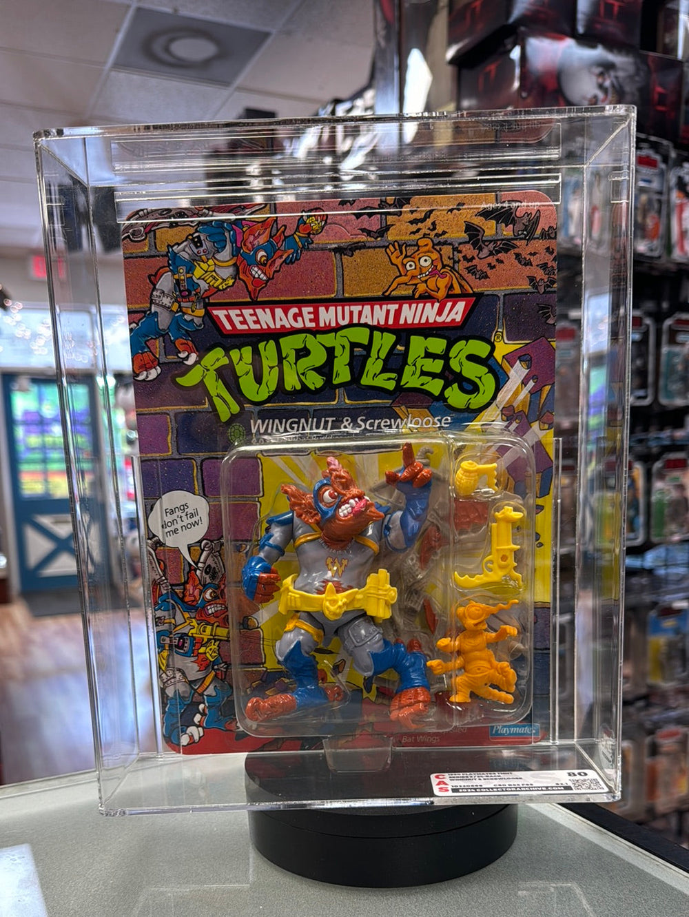 Wingnut & Screwloose 24 Back (Vintage TMNT Ninja Turtles, Playmates) **CAS Graded 80**