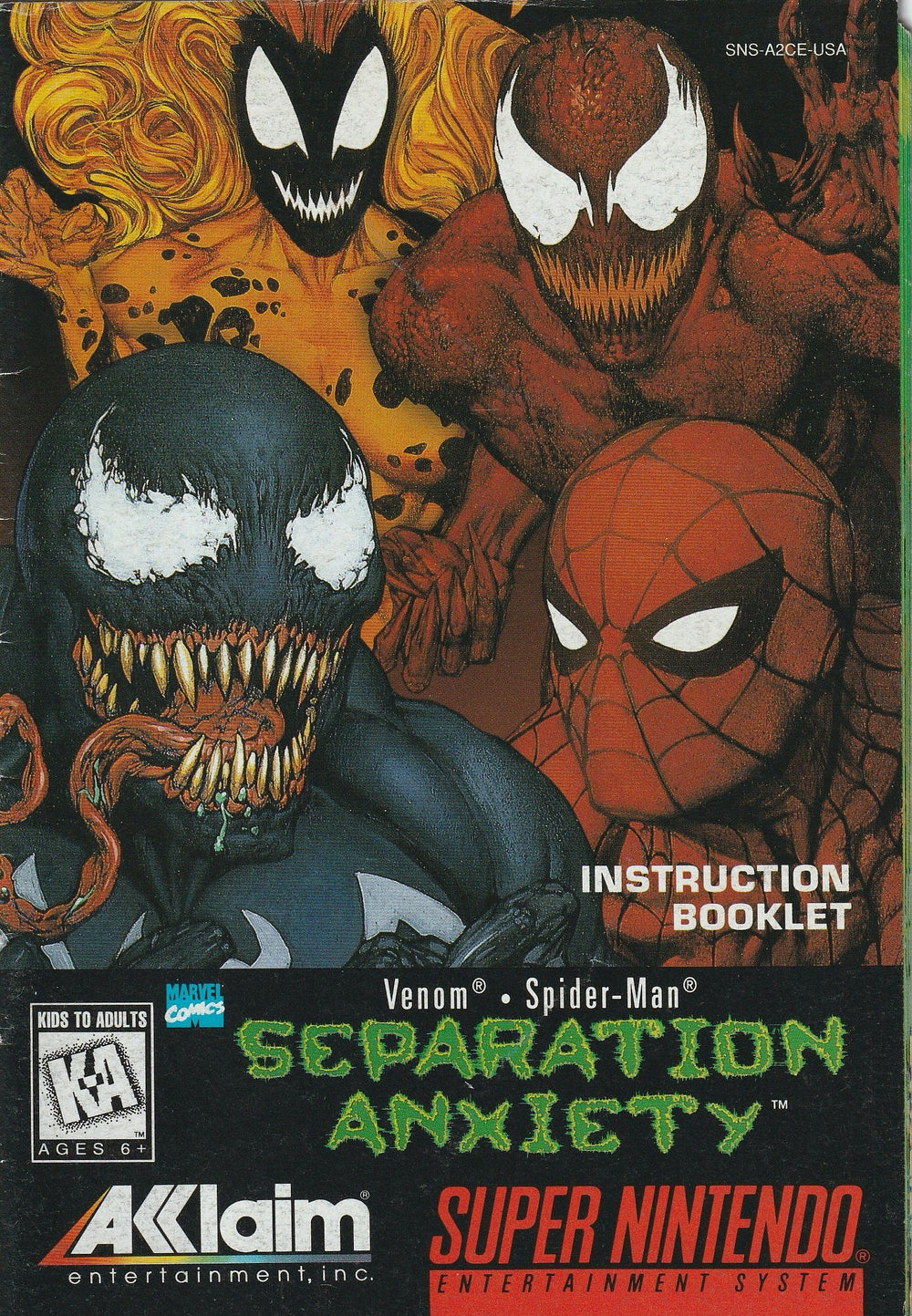 Separation Anxiety (Nintendo, SNES) Manual Only