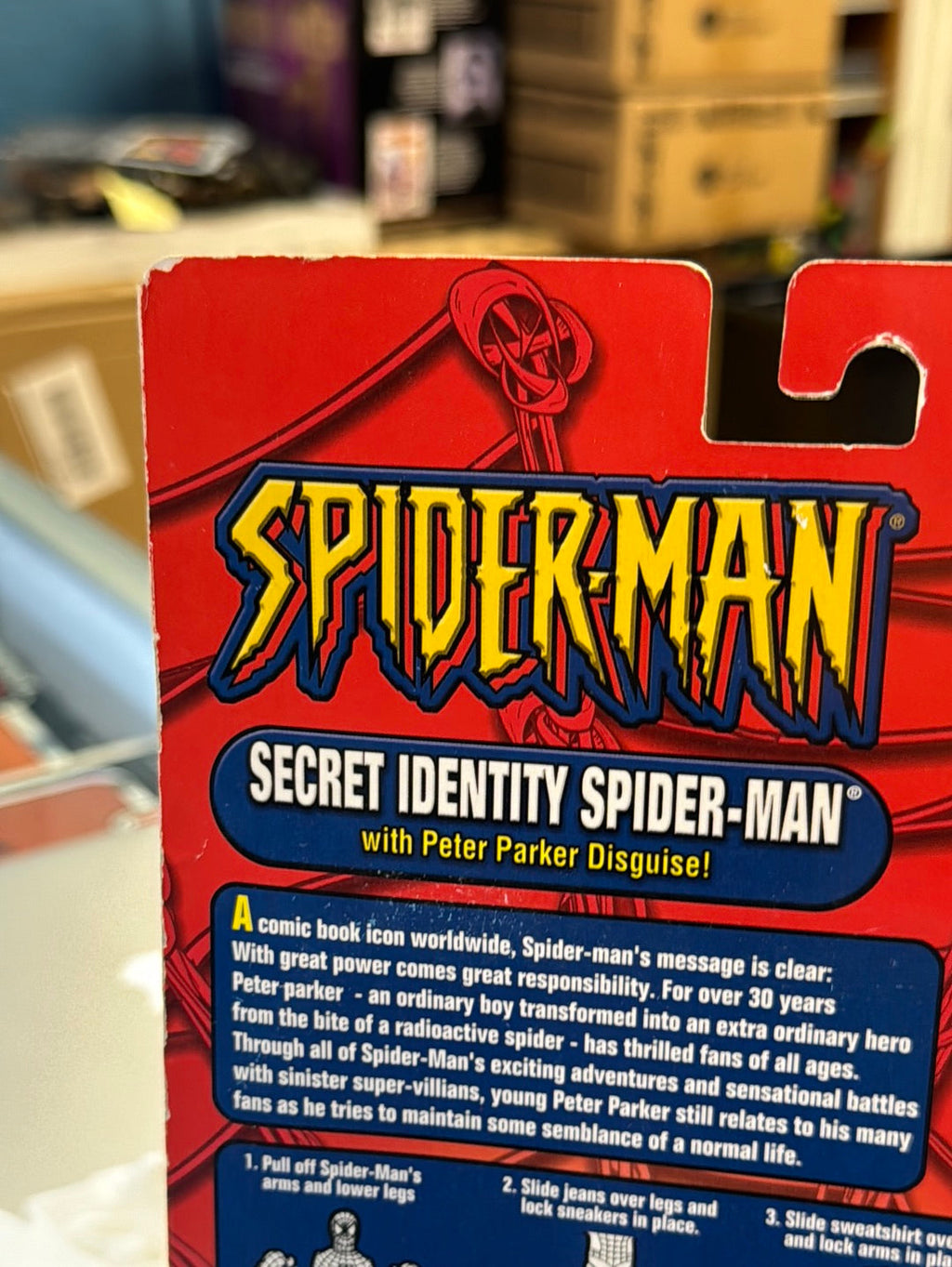 Secret Identity Spider-Man (Vintage Amazing Spider-Man, Toybiz) Sealed product image 18, provided for visual reference and