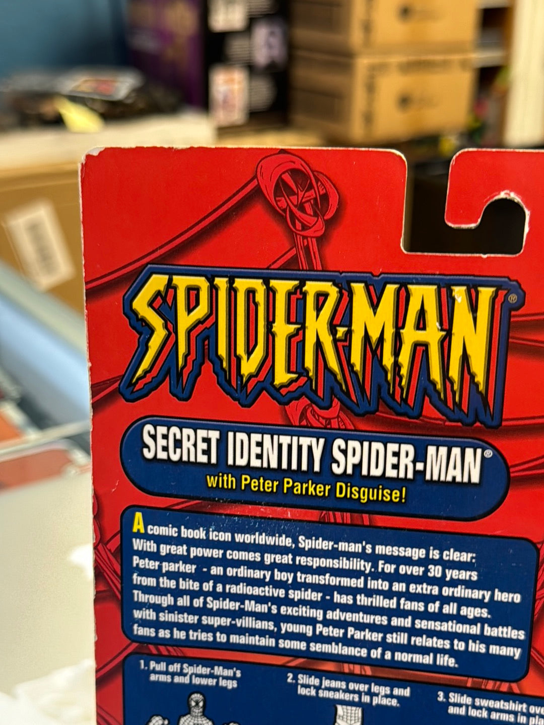 Secret Identity Spider-Man (Vintage Amazing Spider-Man, Toybiz) Sealed product image 18, provided for visual reference and
