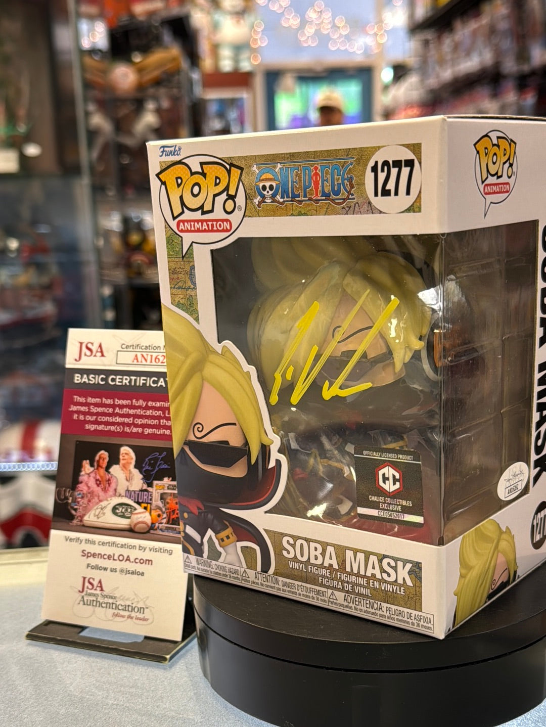 Soba Mask Signed BY Eric Vale (Funko Pop, One Piece) JSA Authenticated* product image 4, provided for visual reference and