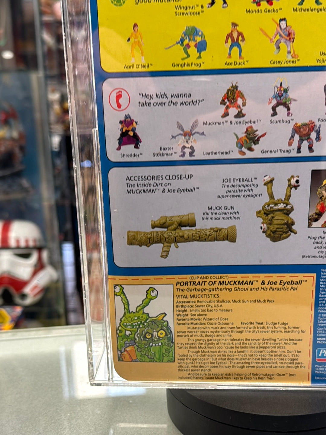 Muckman & Joe Eyeball 28 Back (Vintage TMNT Ninja Turtles, Playmates) **CAS Graded 85+** product image 11, provided for