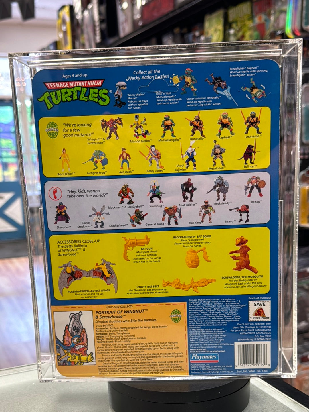 Wingnut & Screwloose 24 Back (Vintage TMNT Ninja Turtles, Playmates) **CAS Graded 80** product image 7, provided for visual