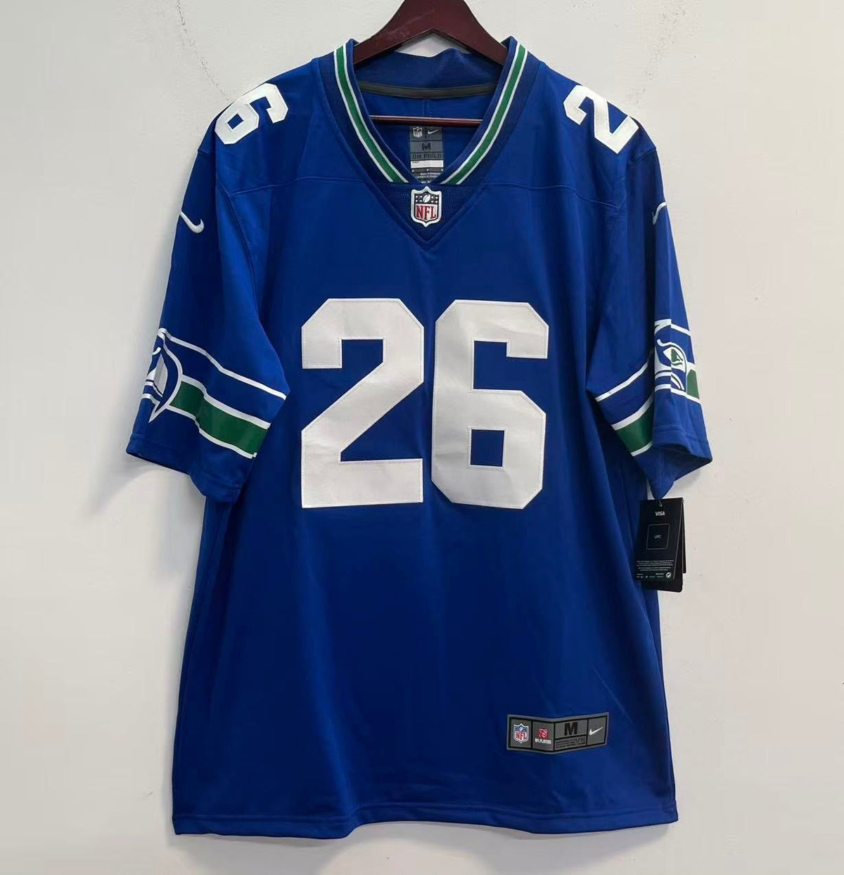 Any name & Number Seattle Seahawks Classic blue retro NFL product image 3