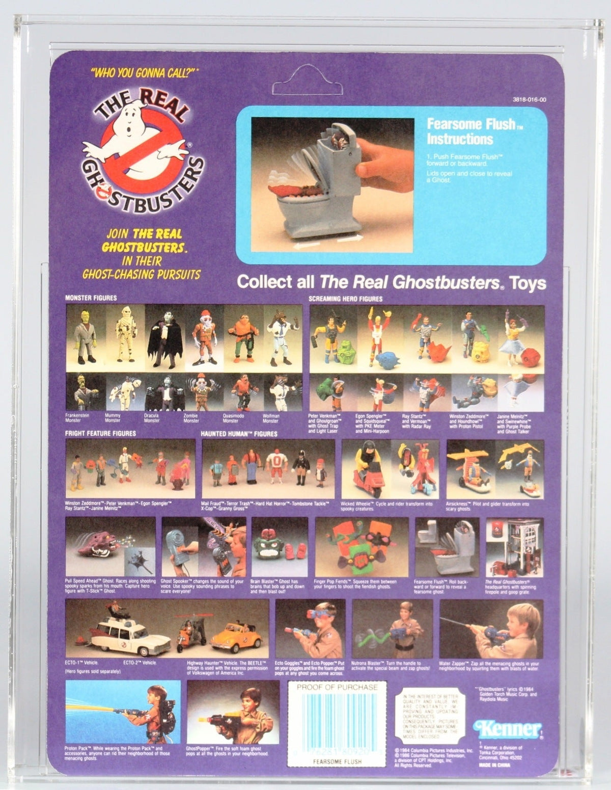 Proof Card Prototype: Fearsome Flush (Ghostbuster, Kenner) **CAS Graded 95** product image 2, provided for visual reference