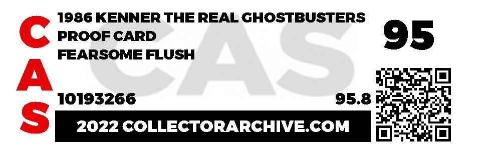 Proof Card Prototype: Fearsome Flush (Ghostbuster, Kenner) **CAS Graded 95** product image 4, provided for visual reference
