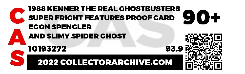 Proof Prototype: Fright Features Egon Spengler (Ghostbuster, Kenner) **CAS Graded 90+** product image 4, provided for visual