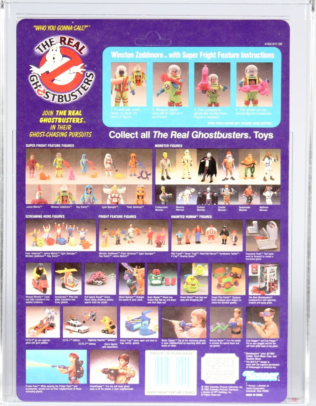Proof Prototype: Fright Features Winston Zeddmore (Ghostbuster, Kenner) **CAS Graded 90+** product image 2, provided for