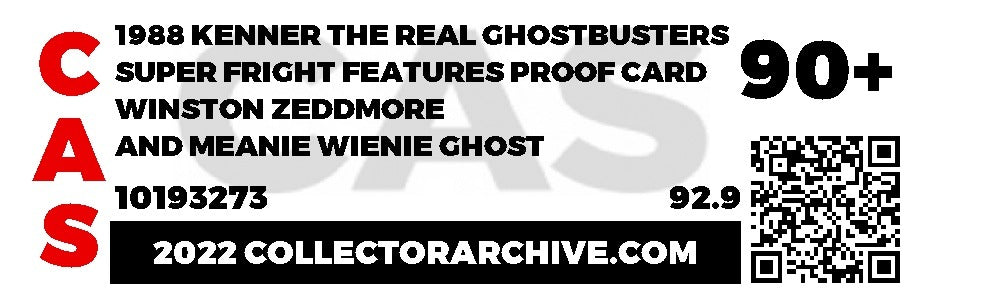 Proof Prototype: Fright Features Winston Zeddmore (Ghostbuster, Kenner) **CAS Graded 90+** product image 4, provided for