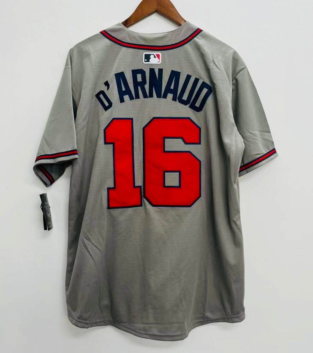 Travis d’Arnaud Atlanta Braves Official MLB Nike Jersey gray