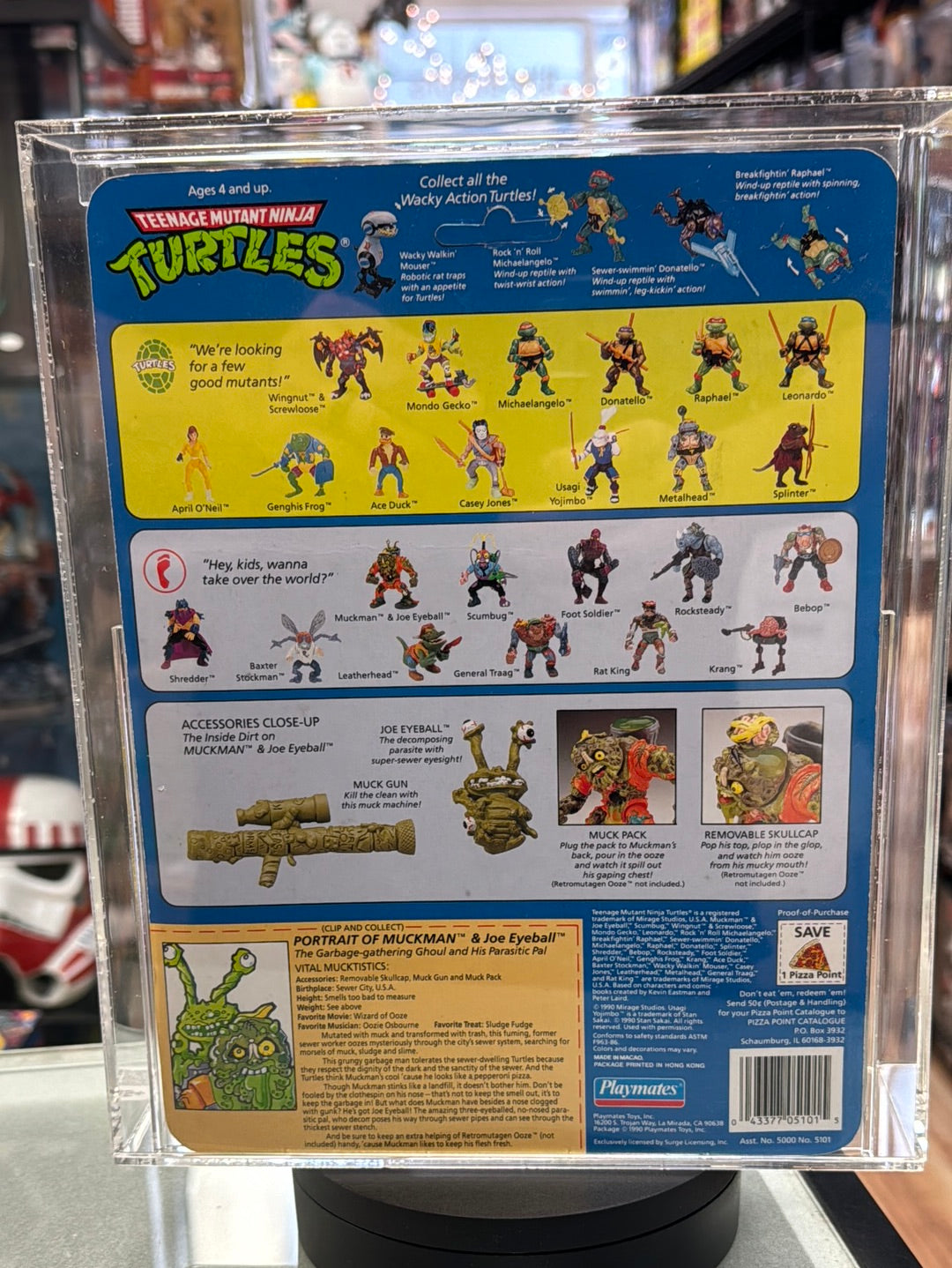 Muckman & Joe Eyeball 28 Back (Vintage TMNT Ninja Turtles, Playmates) **CAS Graded 85+** product image 12, provided for