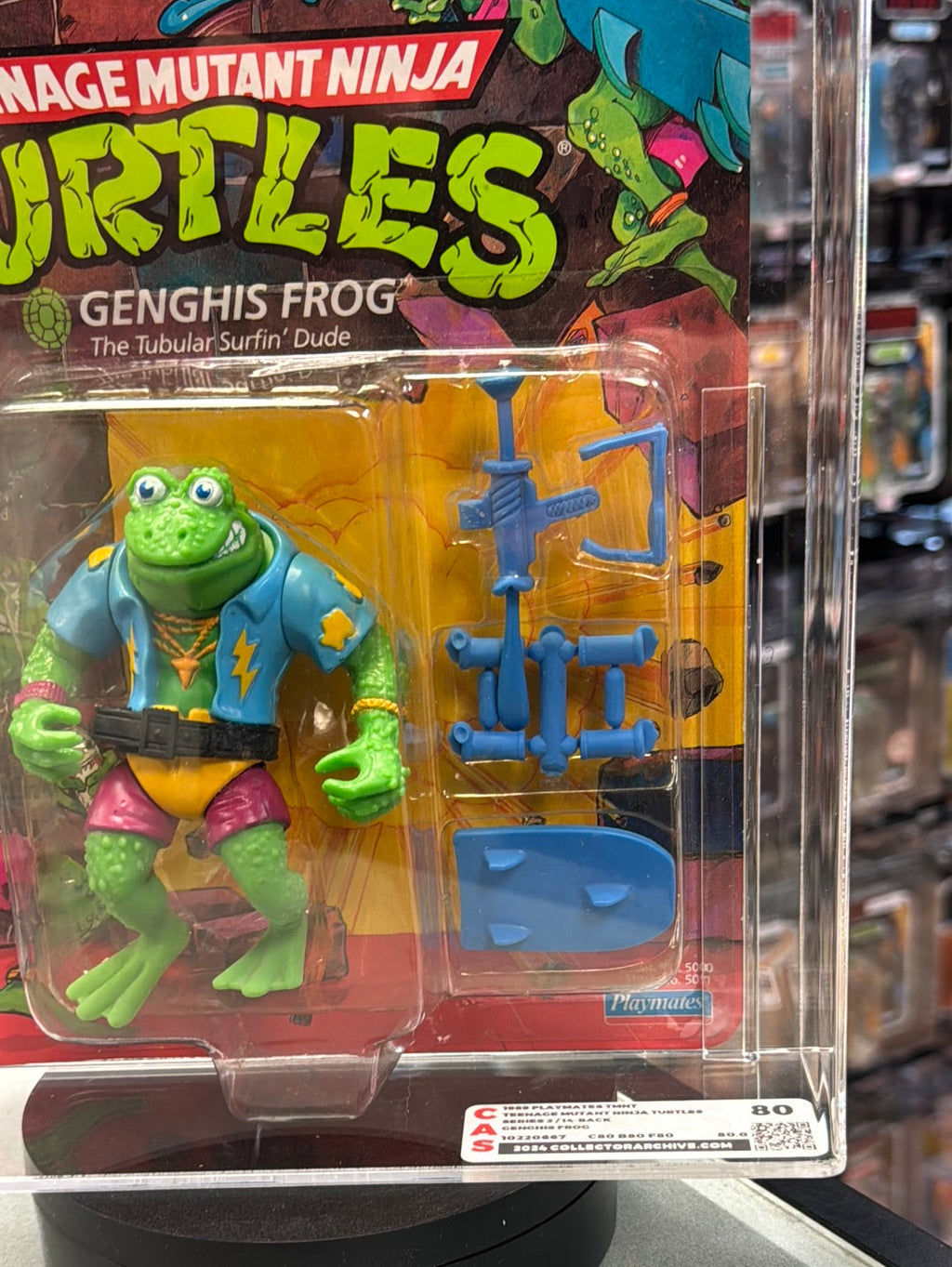 Genghis Frog 14 Back (Vintage TMNT Ninja Turtles, Playmates) **CAS Graded 80** product image 4, provided for visual