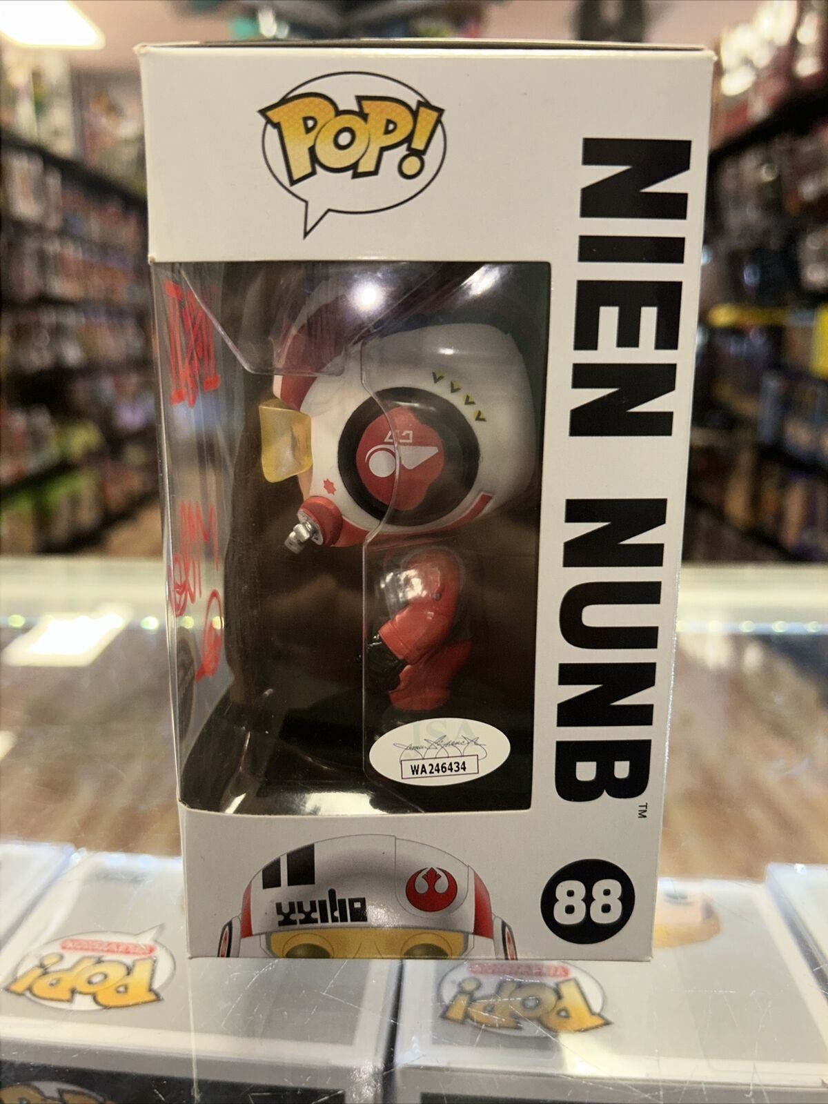 Nien Numb signed by Mike Quinn (Funko Pop, Star Wars) **JSA Auth.* (GameStop) product image 4, provided for visual reference