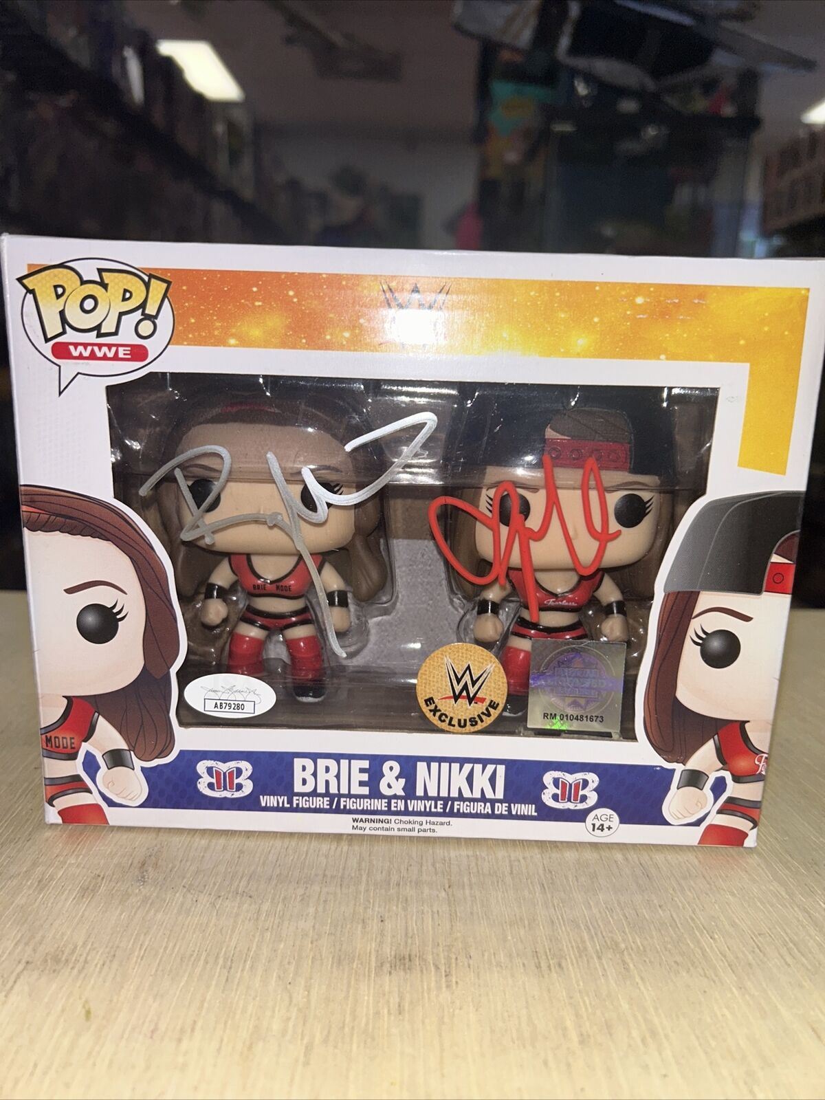 Original WWE Exclusive Niki & Brie Bella Twins (Funko, WWE) *JSA Authenticated* product image 2, provided for visual