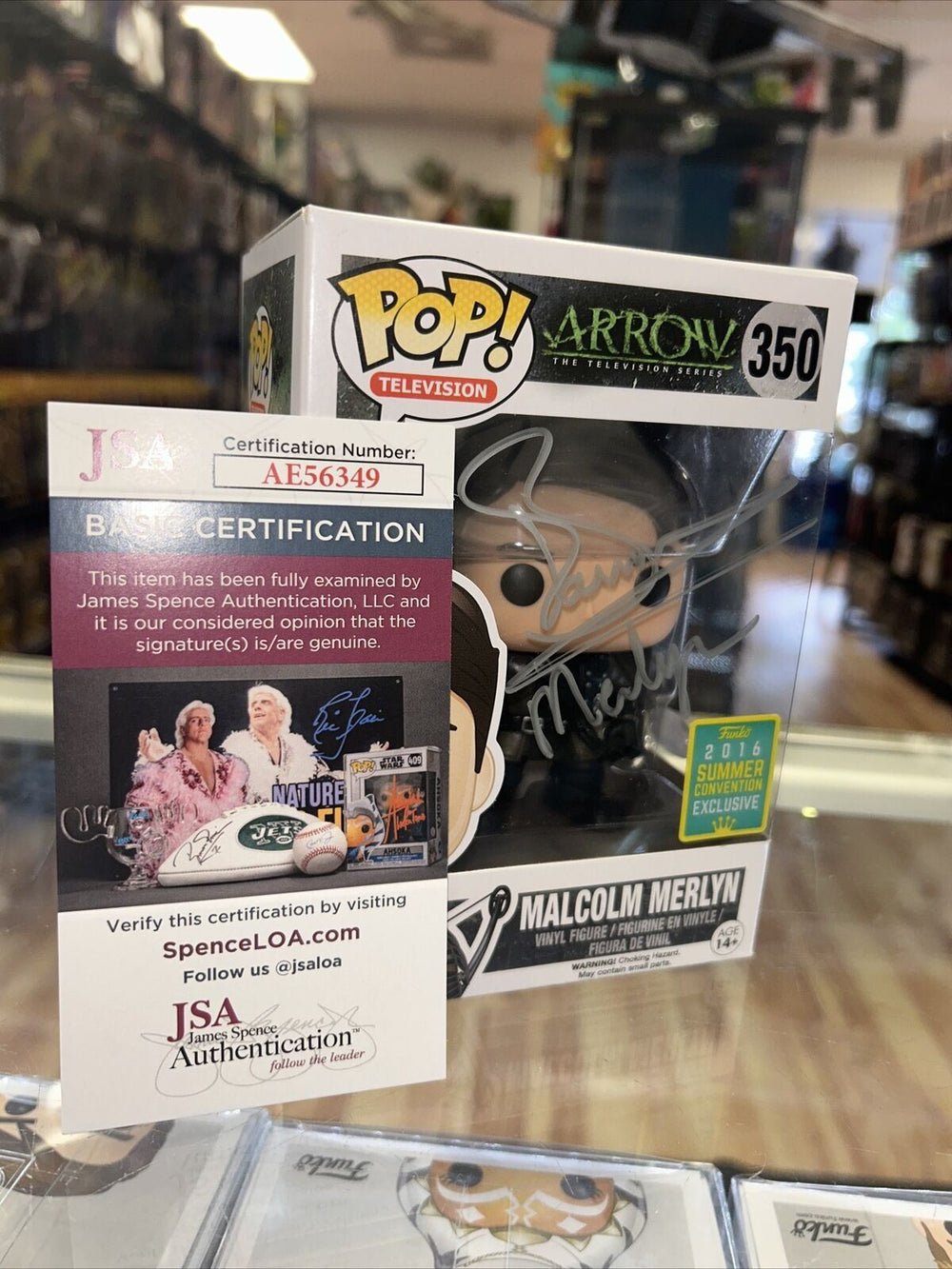 Malcom Merlyn Signed By John Barrowman (Funko, Arrow) *JSA Authenticated*
