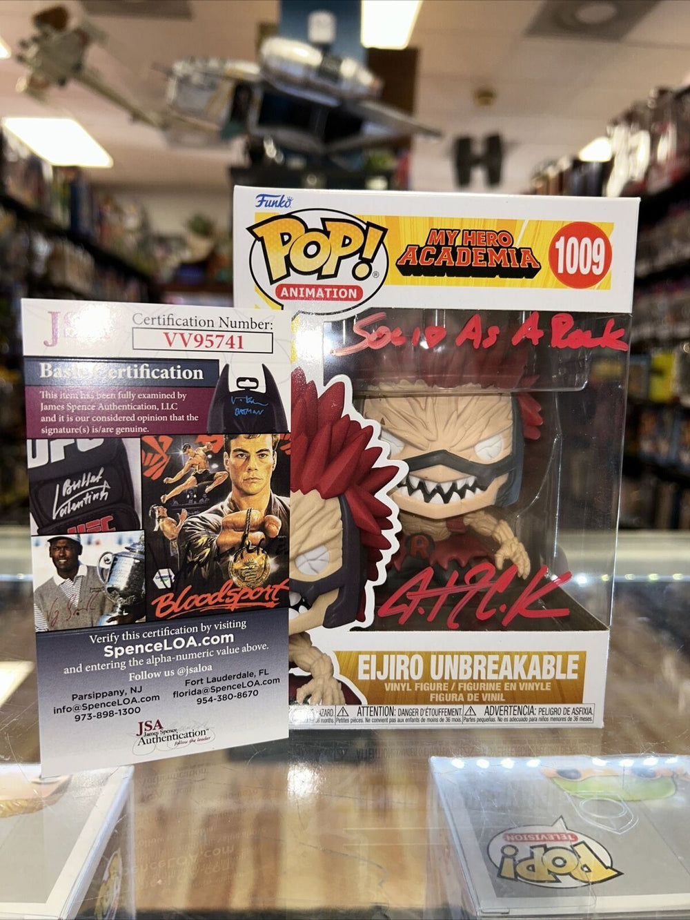 Eijiro Unbreakable Signed By Justin Cook (Funko, My Hero) *JSA Authenticated*