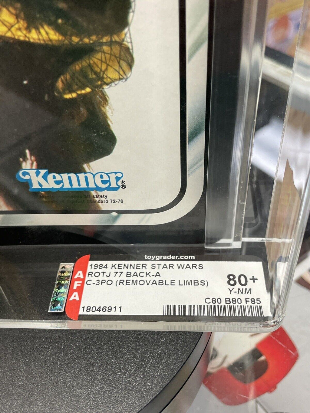 Vintage C-3PO Removable Limbs 77 Back A (Star Wars Kenner, ROTJ) AFA Graded 80+Y product image 4, provided for visual