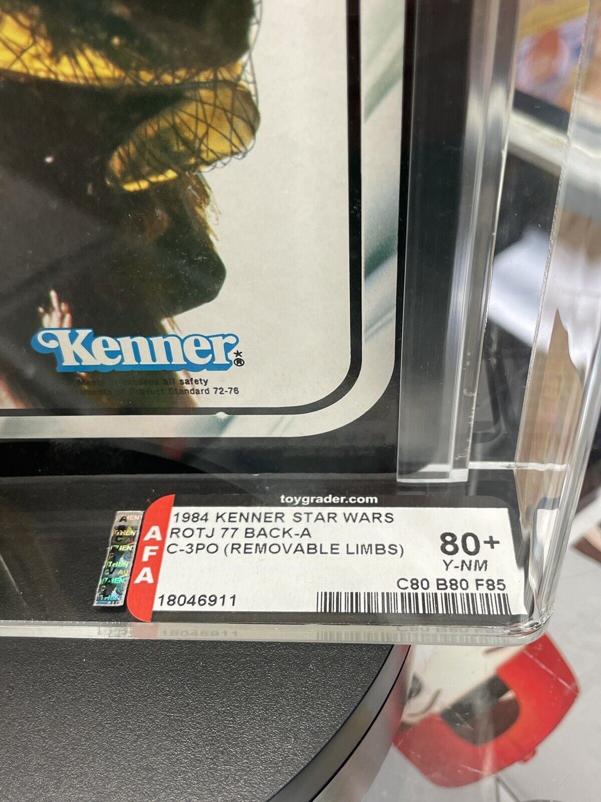 Vintage C-3PO Removable Limbs 77 Back A (Star Wars Kenner, ROTJ) AFA Graded 80+Y product image 4, provided for visual