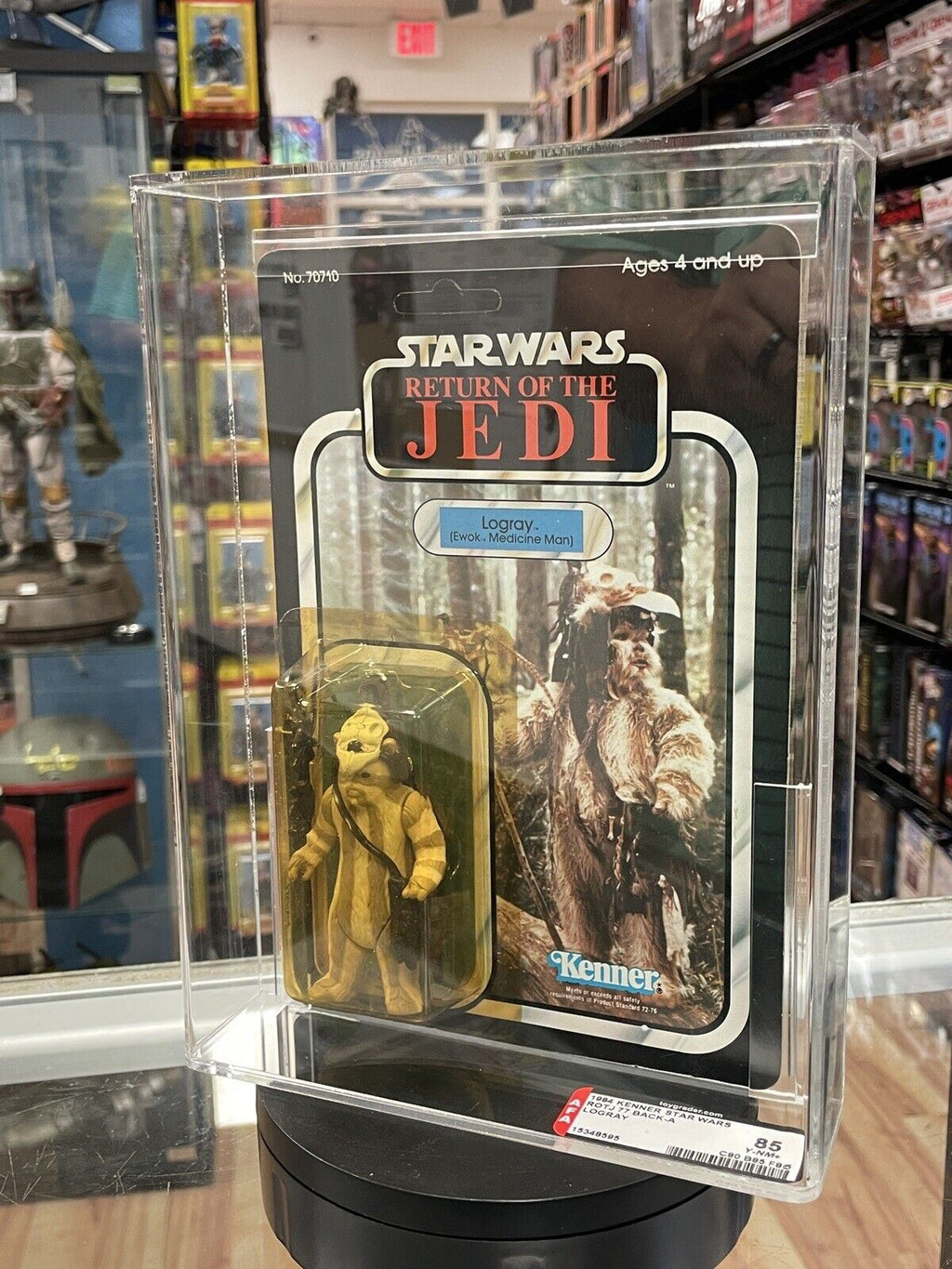 Vintage Logray 77 Back A (Star Wars Kenner, ROTJ) AFA Graded 85 Y product image 1, provided for visual reference and product