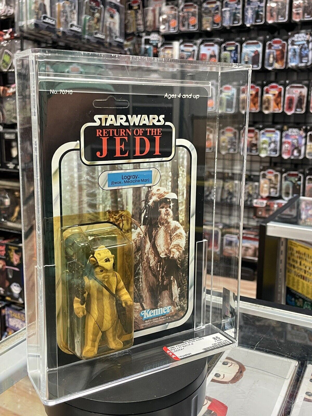 Vintage Logray 77 Back A (Star Wars Kenner, ROTJ) AFA Graded 85 Y product image 2, provided for visual reference and product