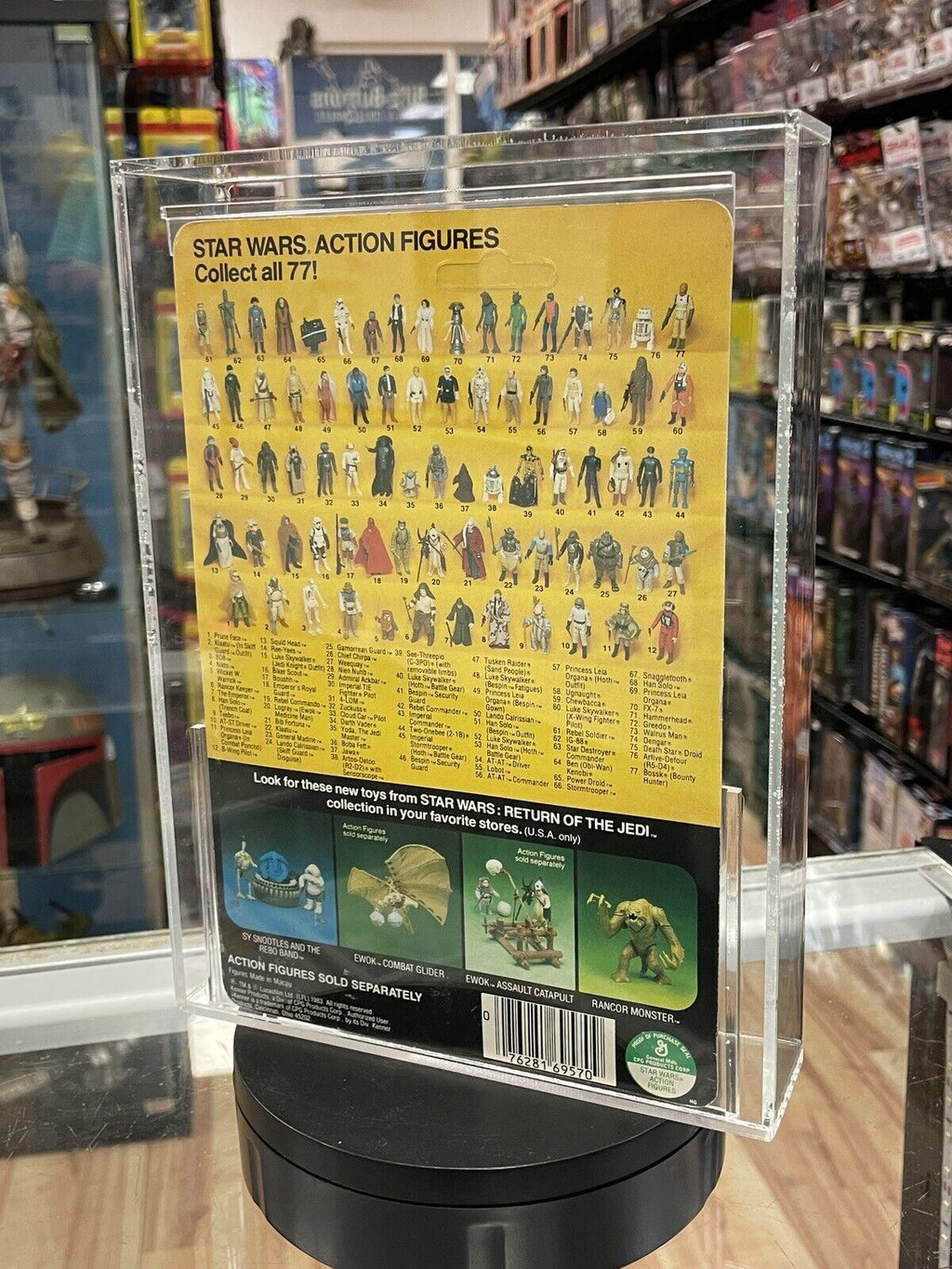 Vintage Logray 77 Back A (Star Wars Kenner, ROTJ) AFA Graded 85 Y product image 4, provided for visual reference and product