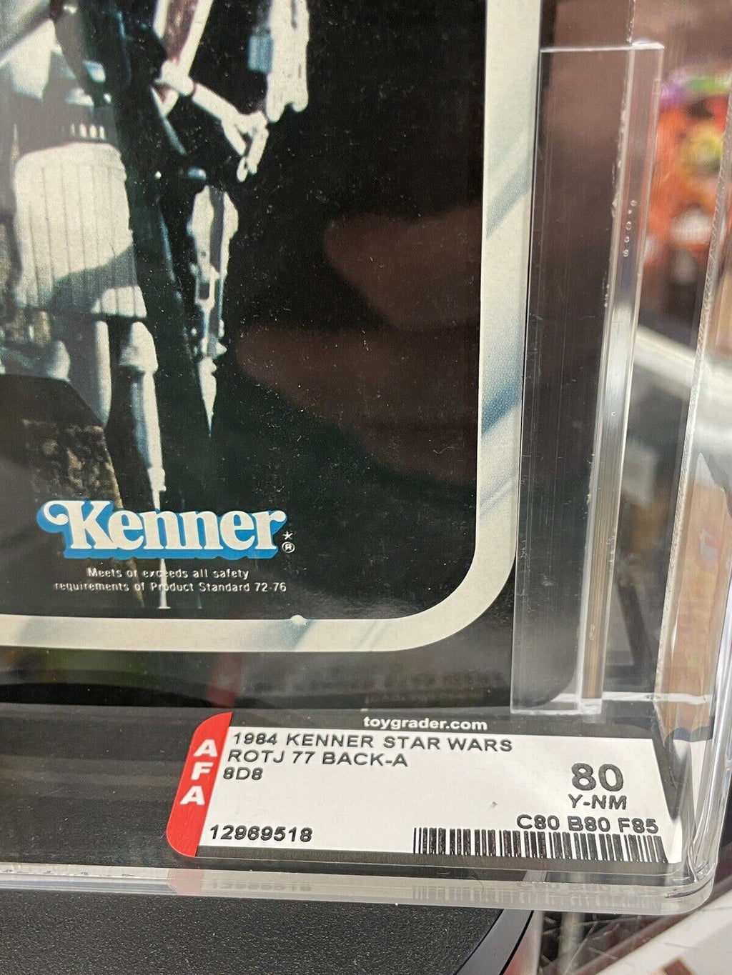 Vintage 8D8 77 Back A (Star Wars Kenner, ROTJ) AFA Graded 80 Y product image 3, provided for visual reference and product