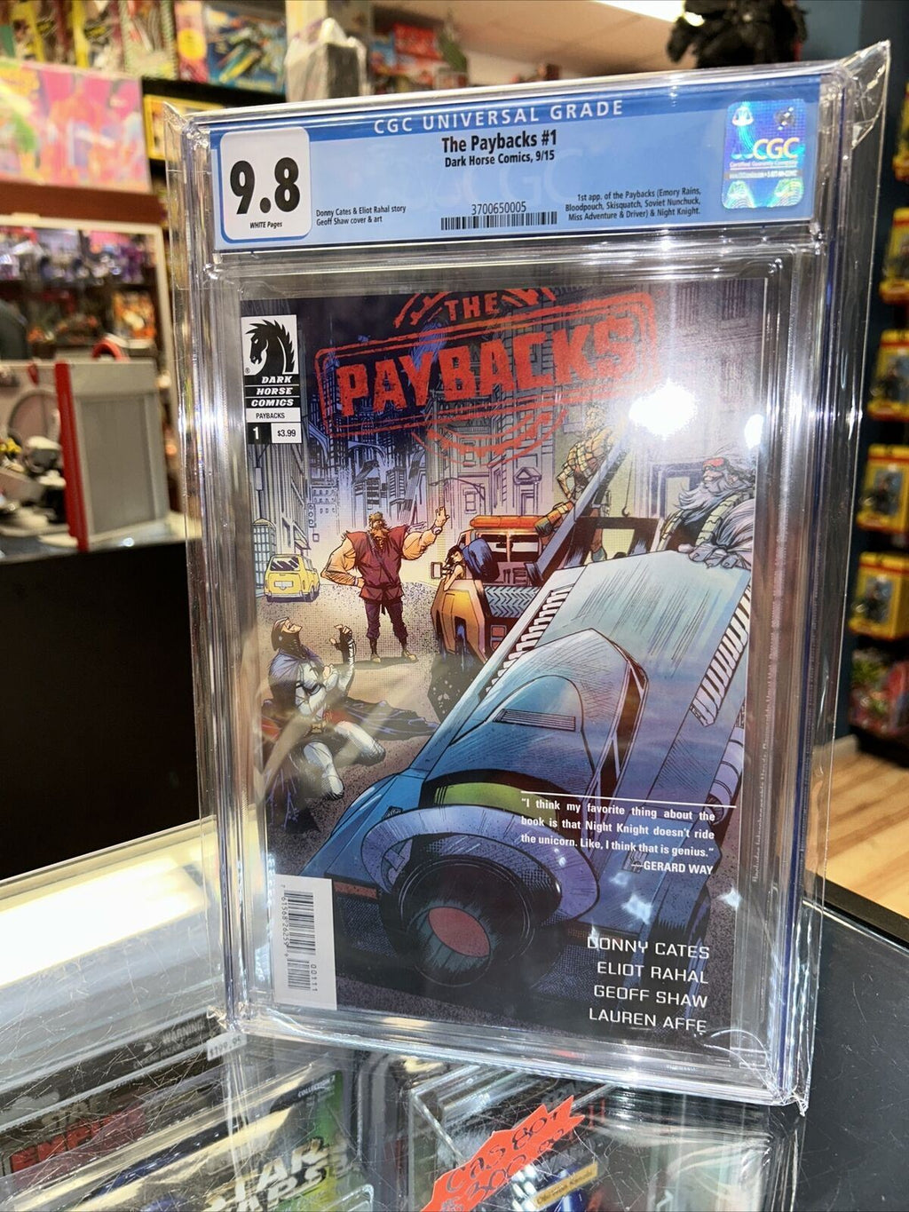 The Paybacks #1 (CGC 9.8 WHITE, Dark Horse Comics) KEY 1st Appearance product image 2, provided for visual reference and