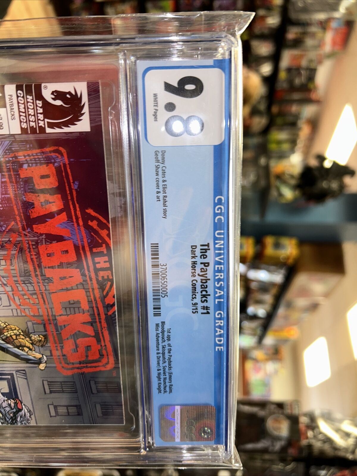 The Paybacks #1 (CGC 9.8 WHITE, Dark Horse Comics) KEY 1st Appearance product image 3, provided for visual reference and