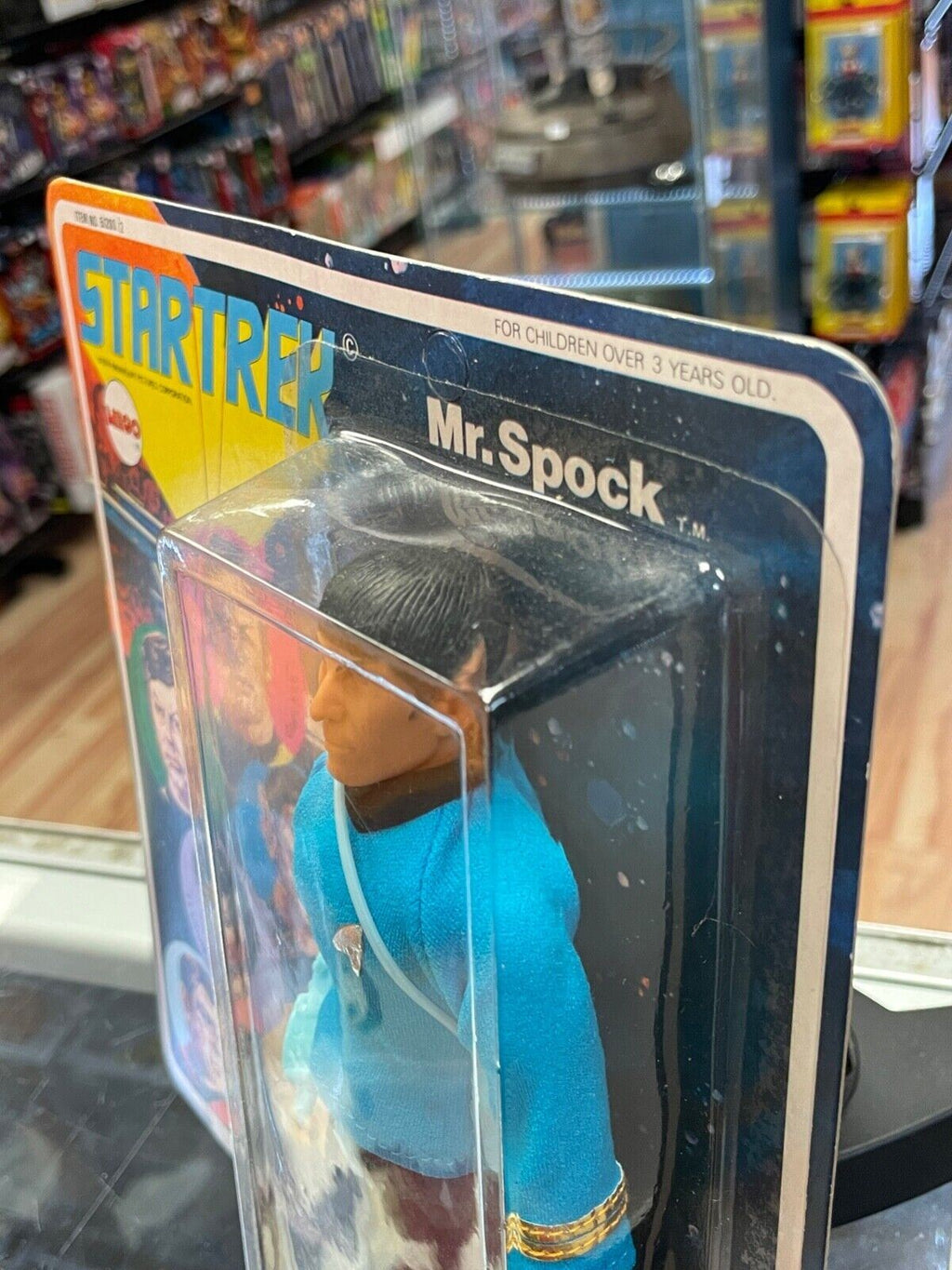 Spock (Star Trek Original Series, Vintage Mego 1974) **Unpunched Grade-able** product image 3, provided for visual reference