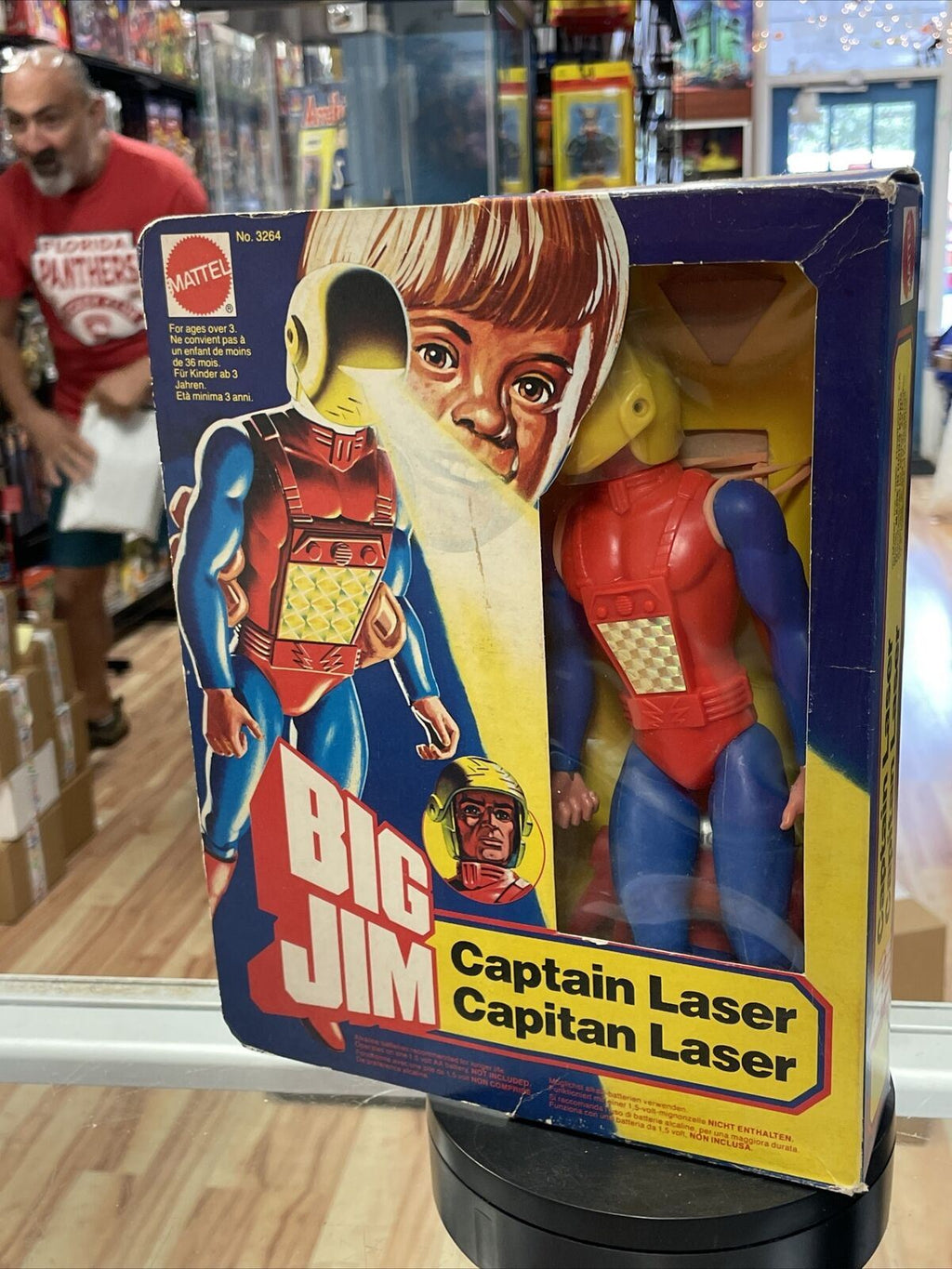 Captain Laser 3264 (Big Jim, Vintage Mattel 1980 HK) **Sealed** product image 2, provided for visual reference and product