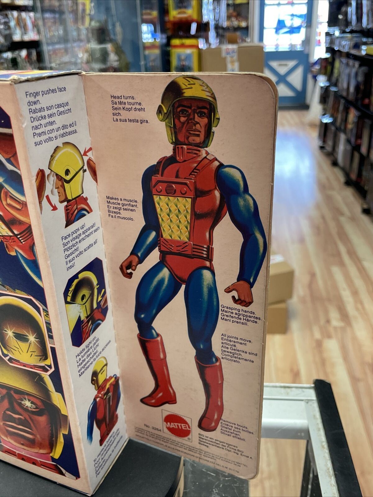 Captain Laser 3264 (Big Jim, Vintage Mattel 1980 HK) **Sealed** product image 11, provided for visual reference and product