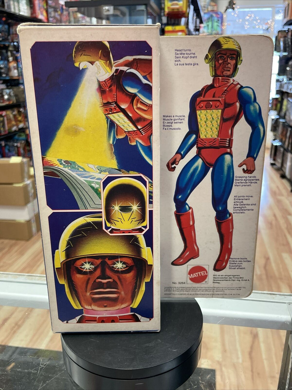 Captain Laser 3264 (Big Jim, Vintage Mattel 1980 HK) **Sealed** product image 9, provided for visual reference and product