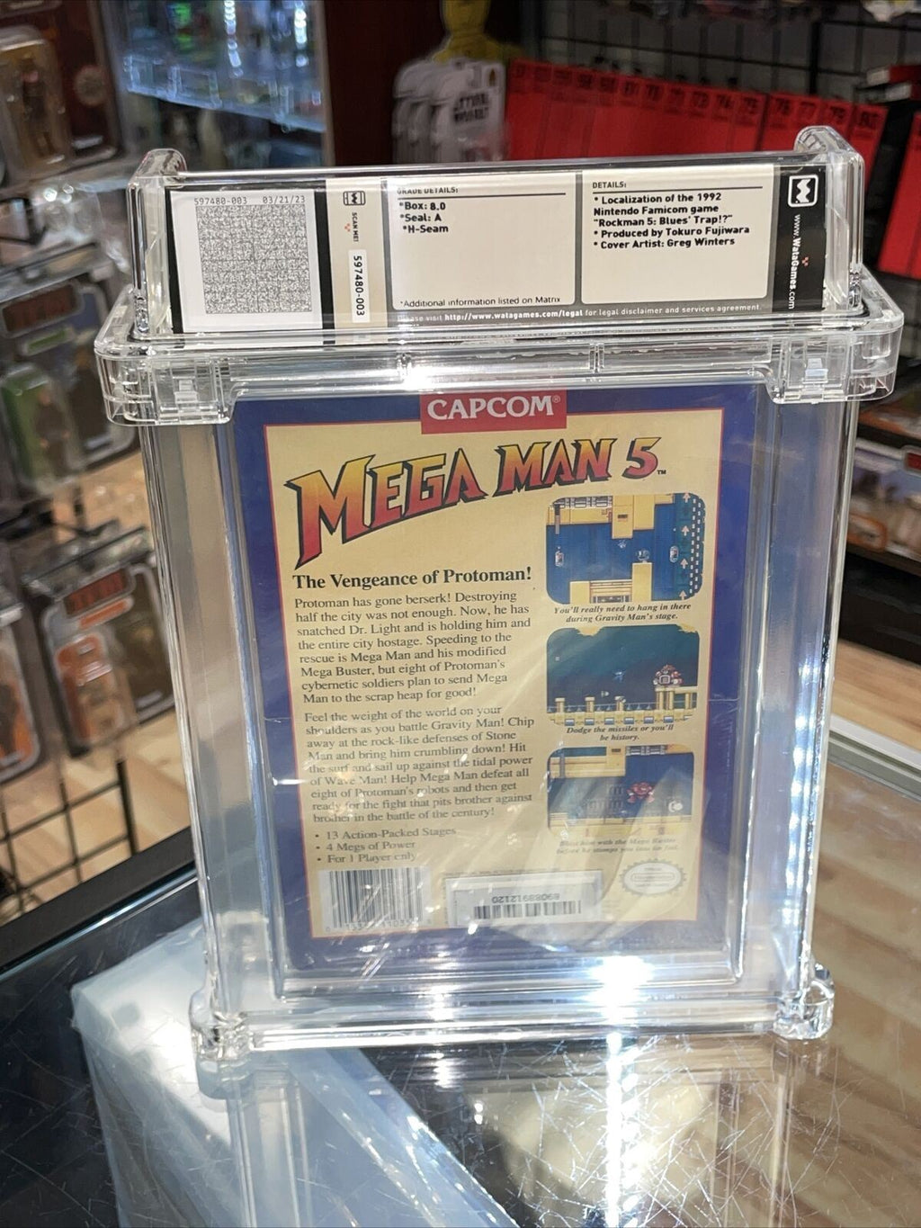Mega Man 5 (NES Nintendo, Sealed) **WATA Graded 8.0** product image 4, provided for visual reference and product detail