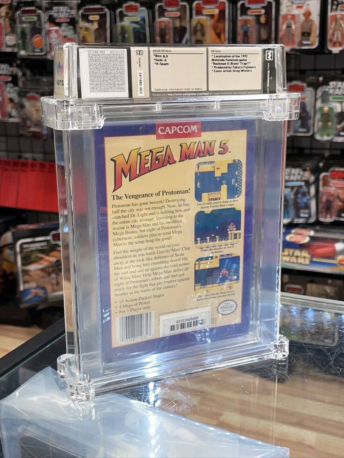 Mega Man 5 (NES Nintendo, Sealed) **WATA Graded 8.0** product image 5, provided for visual reference and product detail