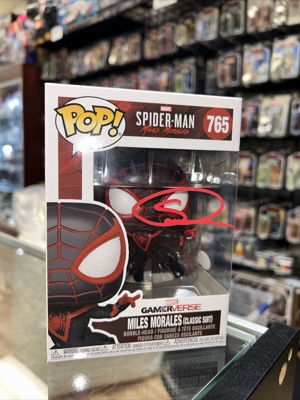 Miles Morales signed by Shameik Moore (Funko, Marvel) *JSA Authenticated* product image 2, provided for visual reference and