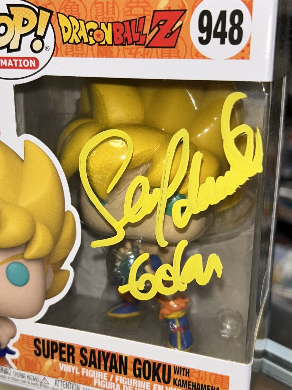 Super Saiyan Goku Signed by Sean Schemmel (Funko, DragonballZ) *JSA* product image 2, provided for visual reference and