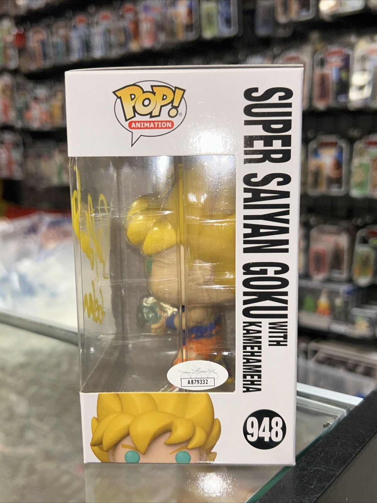 Super Saiyan Goku Signed by Sean Schemmel (Funko, DragonballZ) *JSA* product image 3, provided for visual reference and