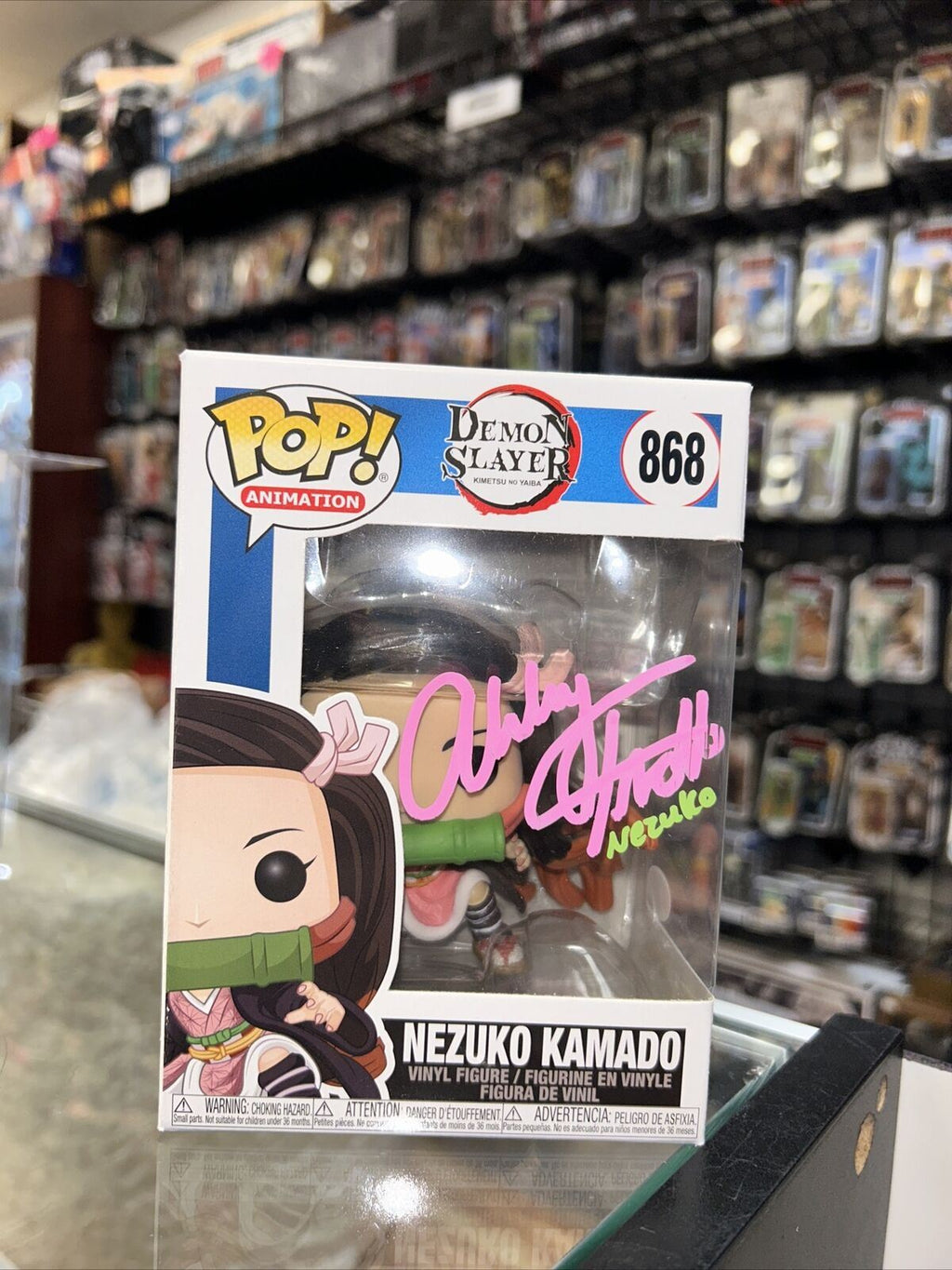 Nezuko Kamado signed by Abby Trott (Funko, DemonSlayer) *JSA* product image 2, provided for visual reference and product