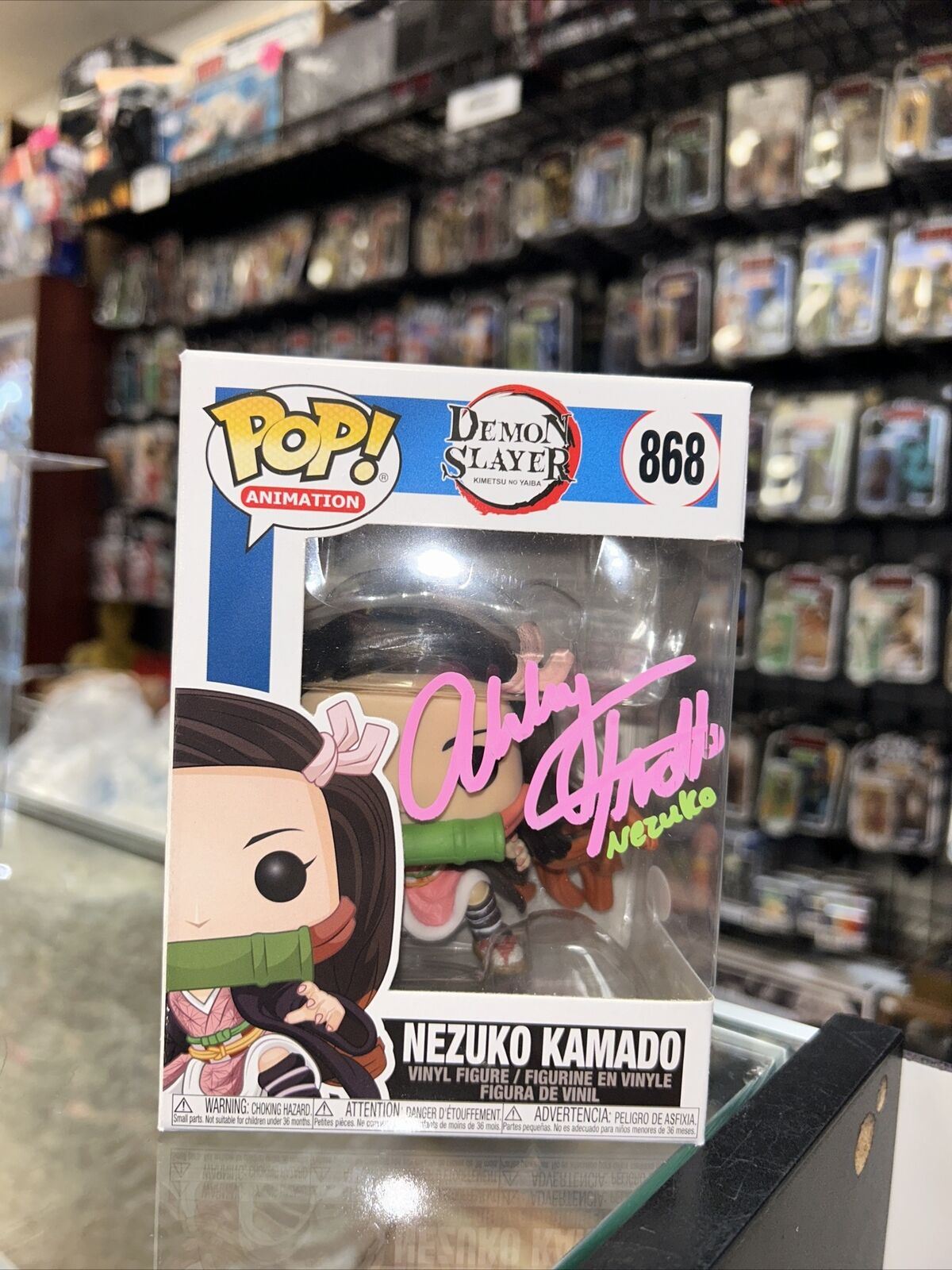 Nezuko Kamado signed by Abby Trott (Funko, DemonSlayer) *JSA* product image 2, provided for visual reference and product