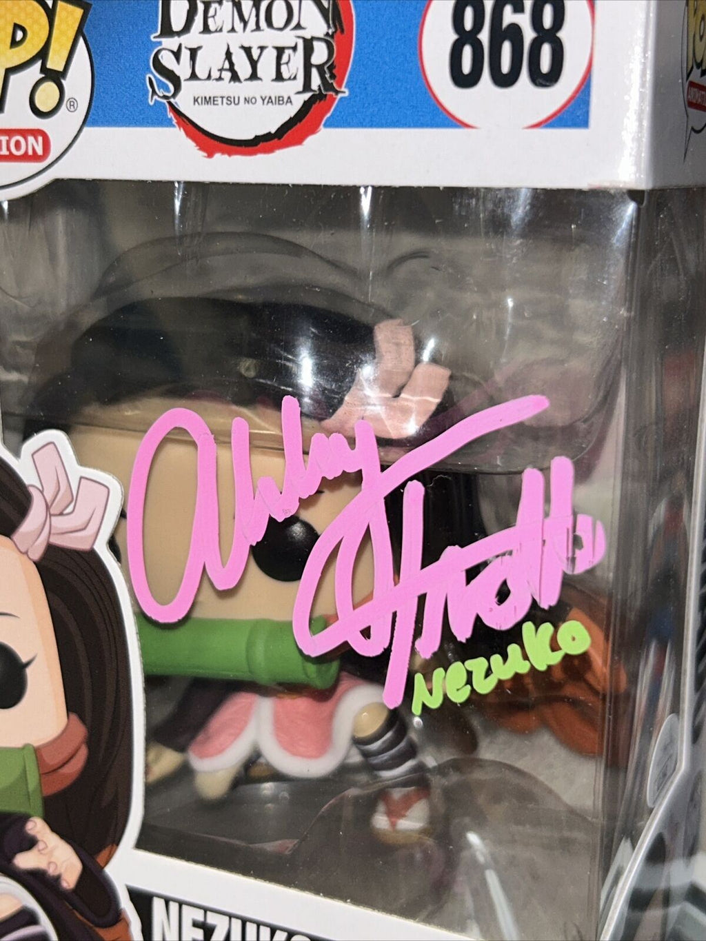 Nezuko Kamado signed by Abby Trott (Funko, DemonSlayer) *JSA* product image 3, provided for visual reference and product