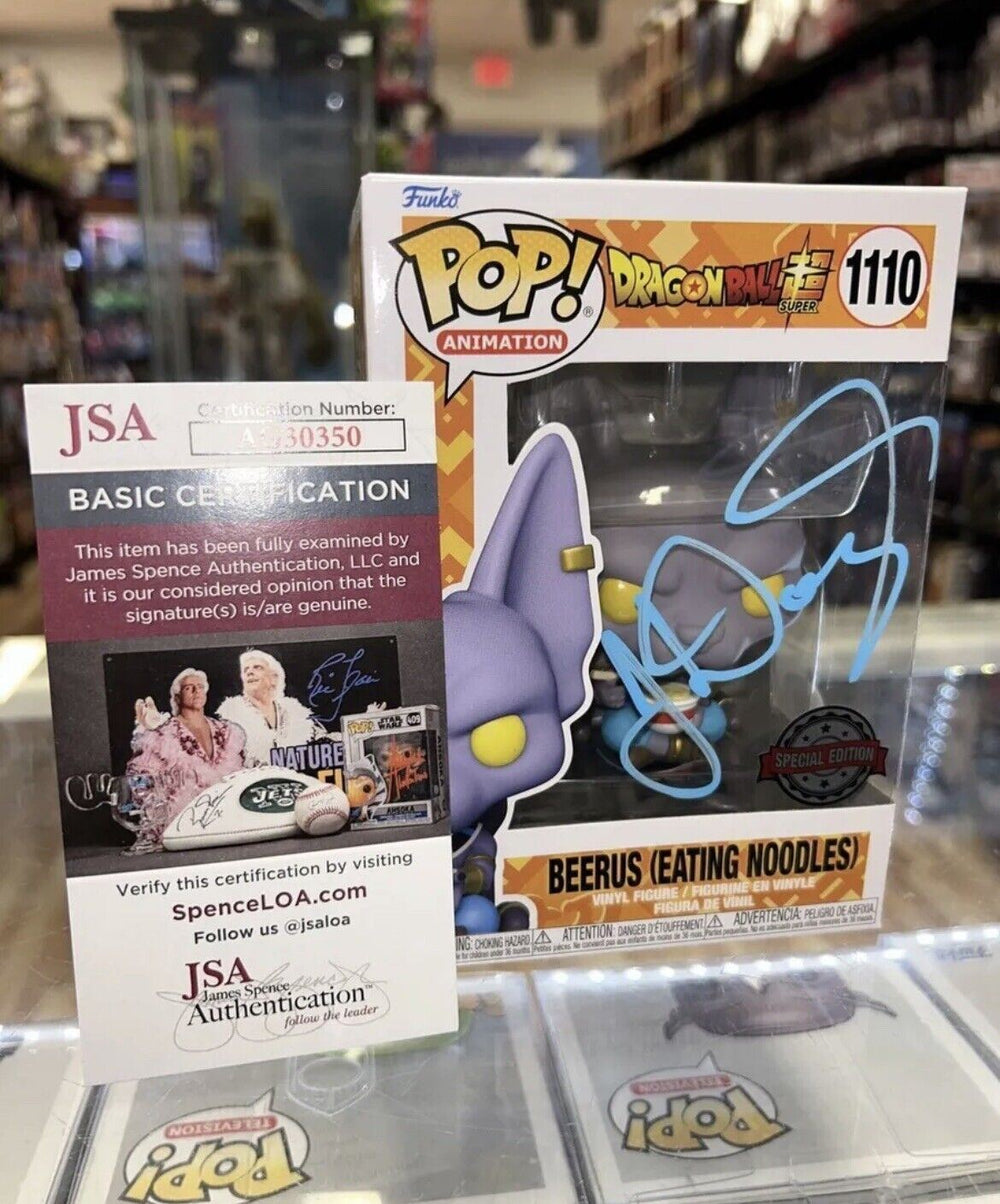 Berrus eating noodles signed by Jason Douglas (Funko,DragonballZ) *JSA*