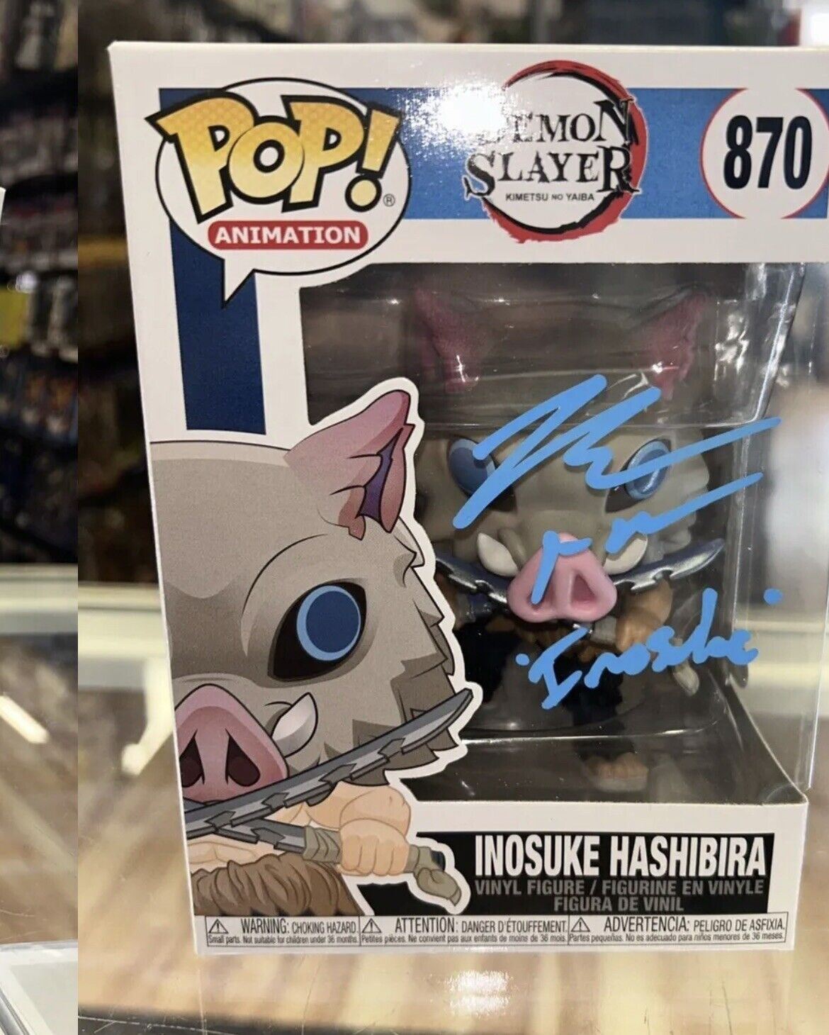 Inosuke signed by Bryce papenbrook (Funko, Demonslayer) *JSA Authenticated* product image 2, provided for visual reference