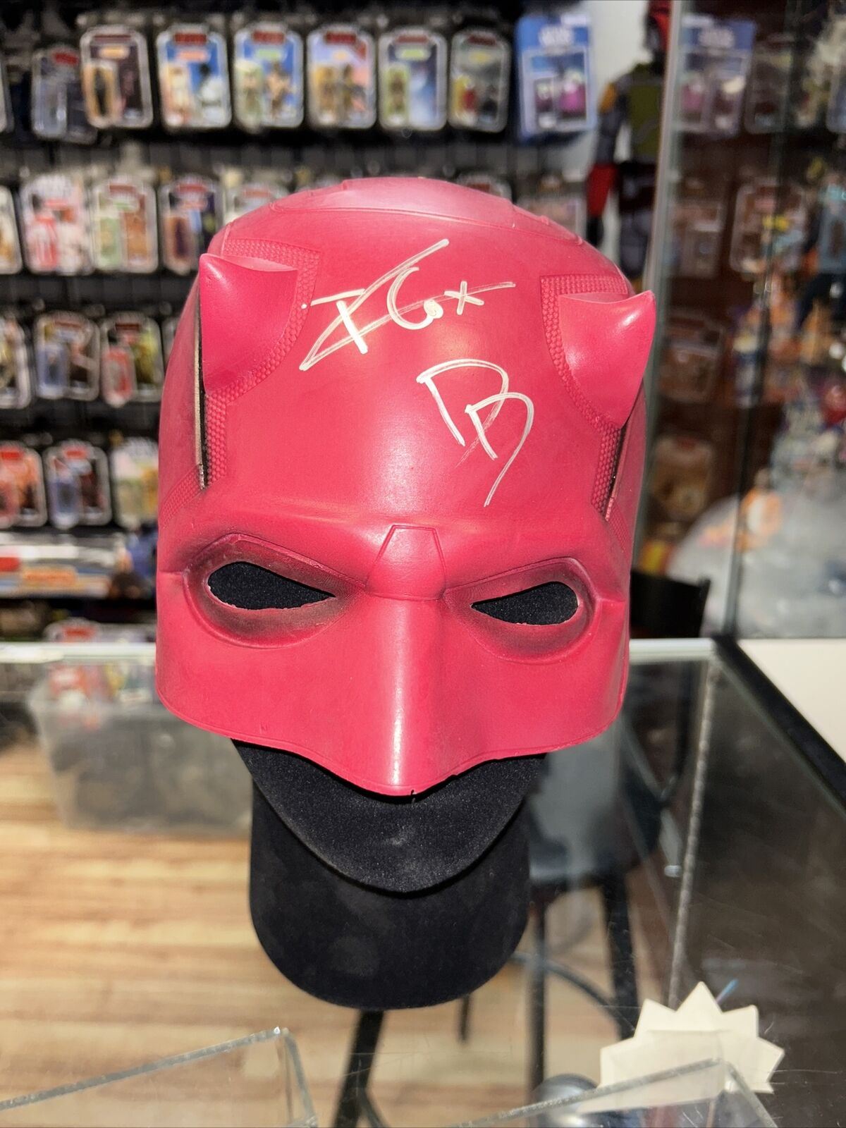 DareDevil Mask signed by Charlie Cox *JSA Authenticated* (Marvel Comics) product image 2, provided for visual reference and