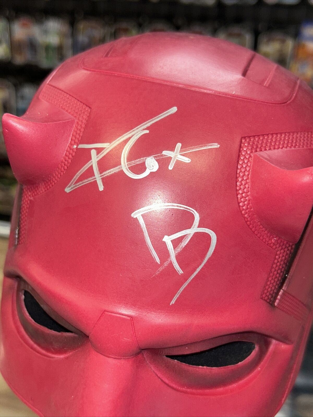 DareDevil Mask signed by Charlie Cox *JSA Authenticated* (Marvel Comics) product image 3, provided for visual reference and