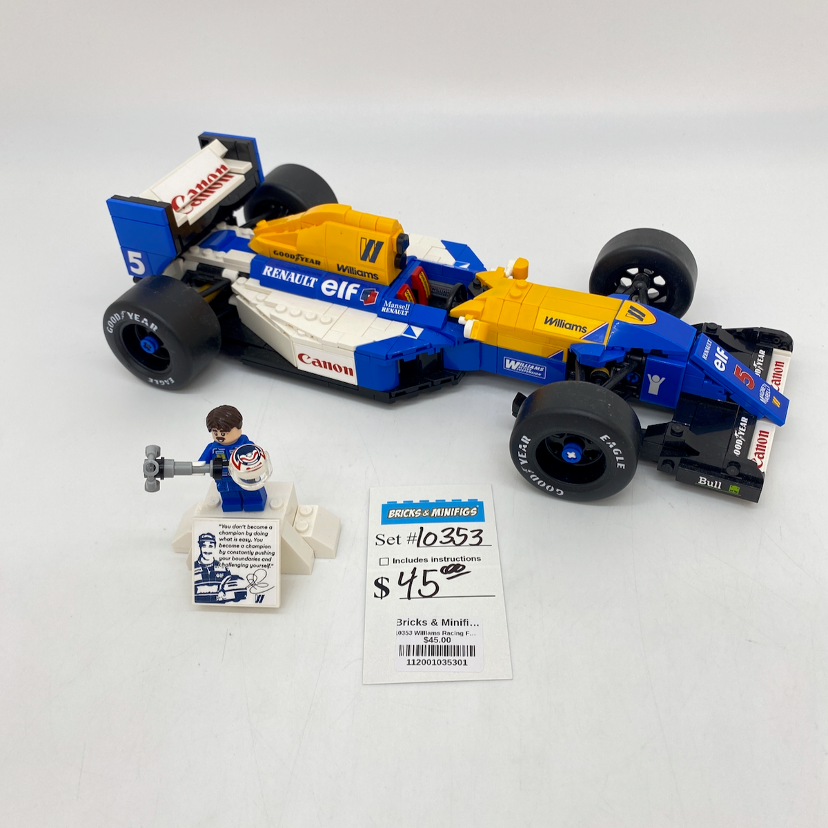 10353 Williams Racing FW14B & Nigel Mansell (U1) product image 1, provided for visual reference and product detail review