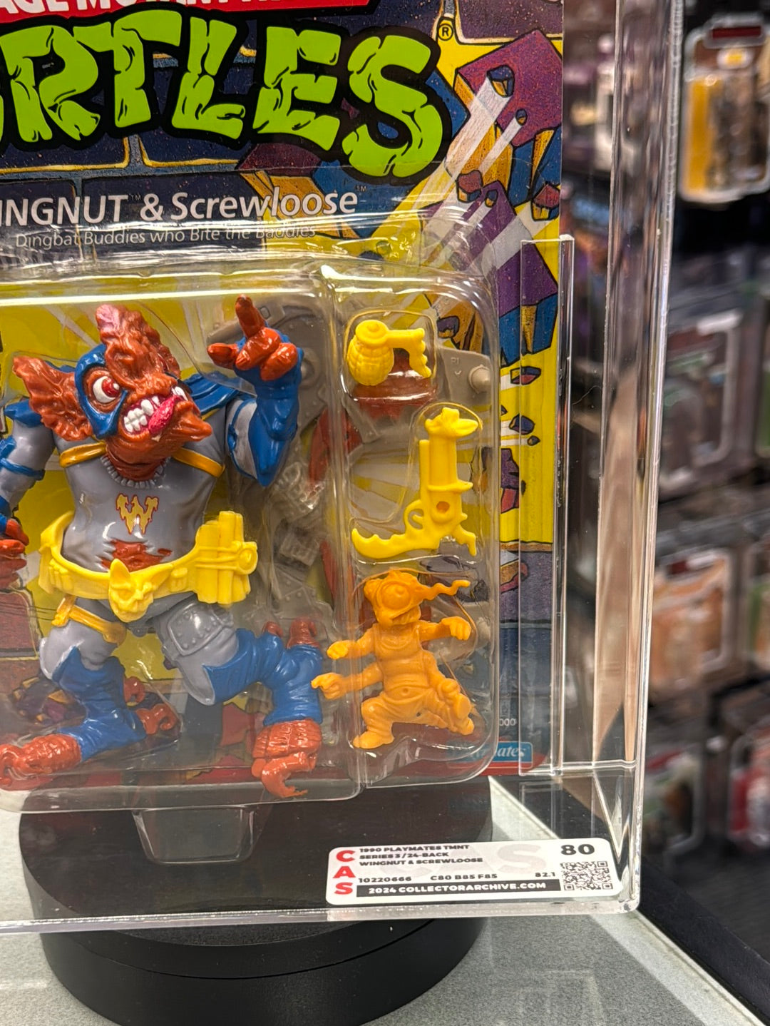 Wingnut & Screwloose 24 Back (Vintage TMNT Ninja Turtles, Playmates) **CAS Graded 80** product image 4, provided for visual