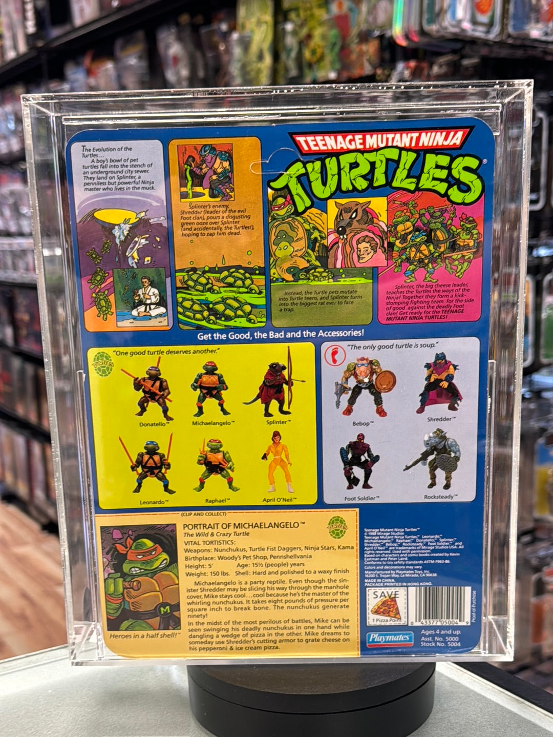 Michaelangelo 10 Back Hard Head (Vintage TMNT Ninja Turtles, Playmates) **CAS Graded 80** product image 6, provided for